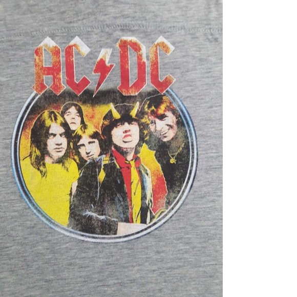 AC/DC Highway to Hell metal rock blues V-neck Official Football T-Shirt XL NWT - Picture 3 of 3